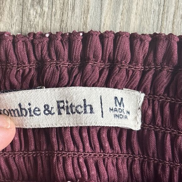 Abercrombie & Fitch Blouse Size Small Polka dots Smocked Puff Sleeve Size Medium - Picture 4 of 7